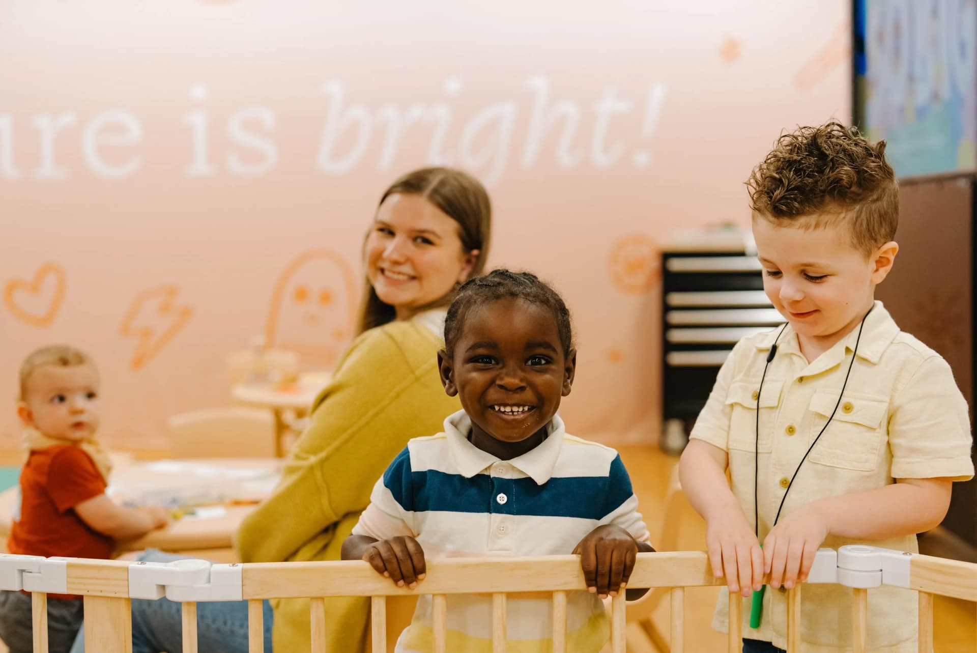A joyful child in the Brighthouse Kids environment